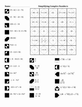 Simplifying Complex Fractions Worksheet Unique Simplifying Plex Numbers Color Worksheet by Aric Thomas