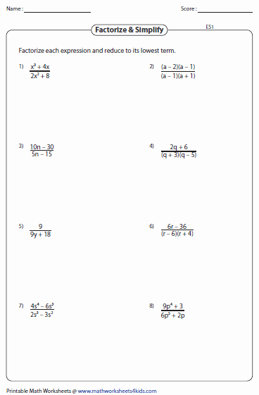 Simplifying Expressions Worksheet with Answers New Simplifying Algebraic Expression Worksheets