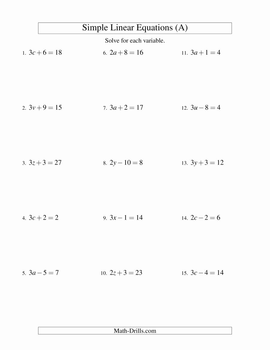 Simplifying Linear Expressions Worksheet Awesome Math Drills