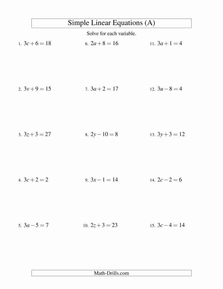 Simplifying Linear Expressions Worksheet Answers