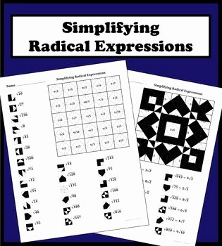 Simplifying Radical Expressions Worksheet Elegant Simplifying Radical Expressions Color Worksheet by Aric