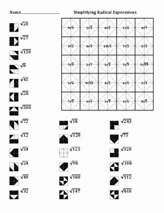 Simplifying Radical Expressions Worksheet New 1000 Images About Algebra On Pinterest