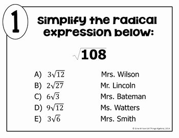 Simplifying Radicals with Variables Worksheet New Simplifying Radicals Includes Variables Math Lib by All