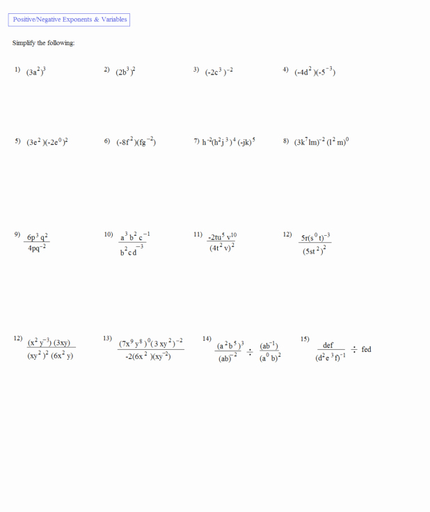 Simplifying Radicals with Variables Worksheet Unique Multiplying Exponents Worksheet Multiplication