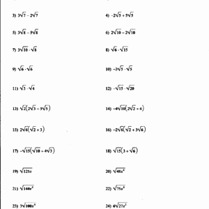 Simplifying Radicals Worksheet 1 Answers Best Of Simplifying Radicals Worksheet Algebra 1 Algebra