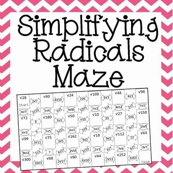 Simplifying Radicals Worksheet 1 Beautiful Simplifying Radicals Maze Radicals