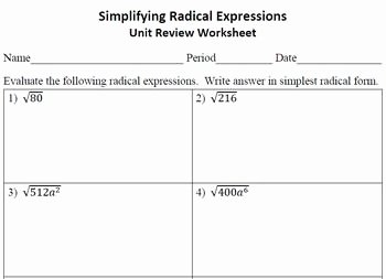 Simplifying Radicals Worksheet 1 Fresh 1000 Ideas About Radical Expressions On Pinterest