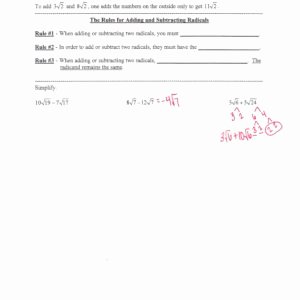 Simplifying Radicals Worksheet 1 Unique Simplifying Radicals Worksheet Algebra 1 Algebra