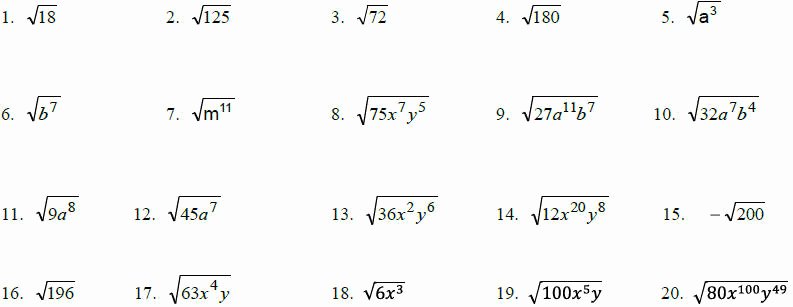 Simplifying Radicals Worksheet Algebra 2 Best Of Simplifying Radical Expressions Algebra Helper
