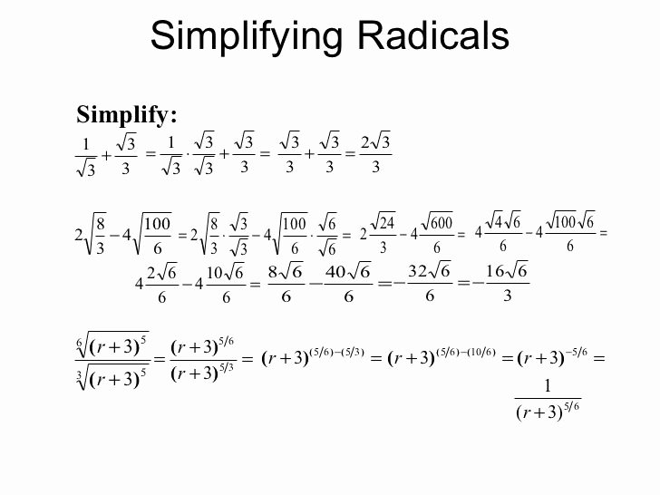50 Simplifying Radicals Worksheet Answer Key