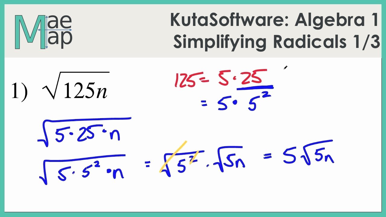 Simplifying Radicals Worksheet Answers Best Of Kutasoftware Algebra 1 Simplifying Radicals Part 1