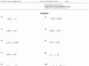 Simplifying Radicals Worksheet with Answers Awesome Easy Worksheet Simplifying Radical Expressions 2