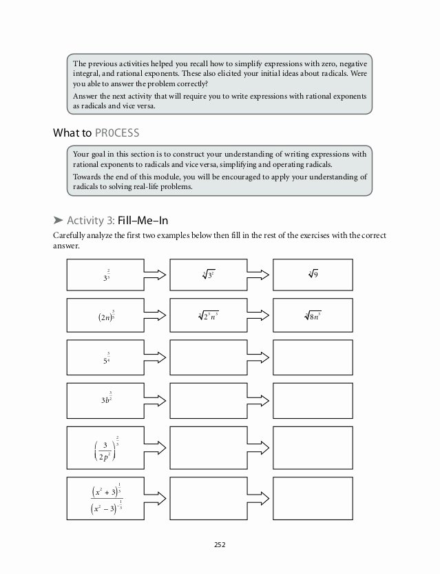 Simplify Rational Exponents Worksheet