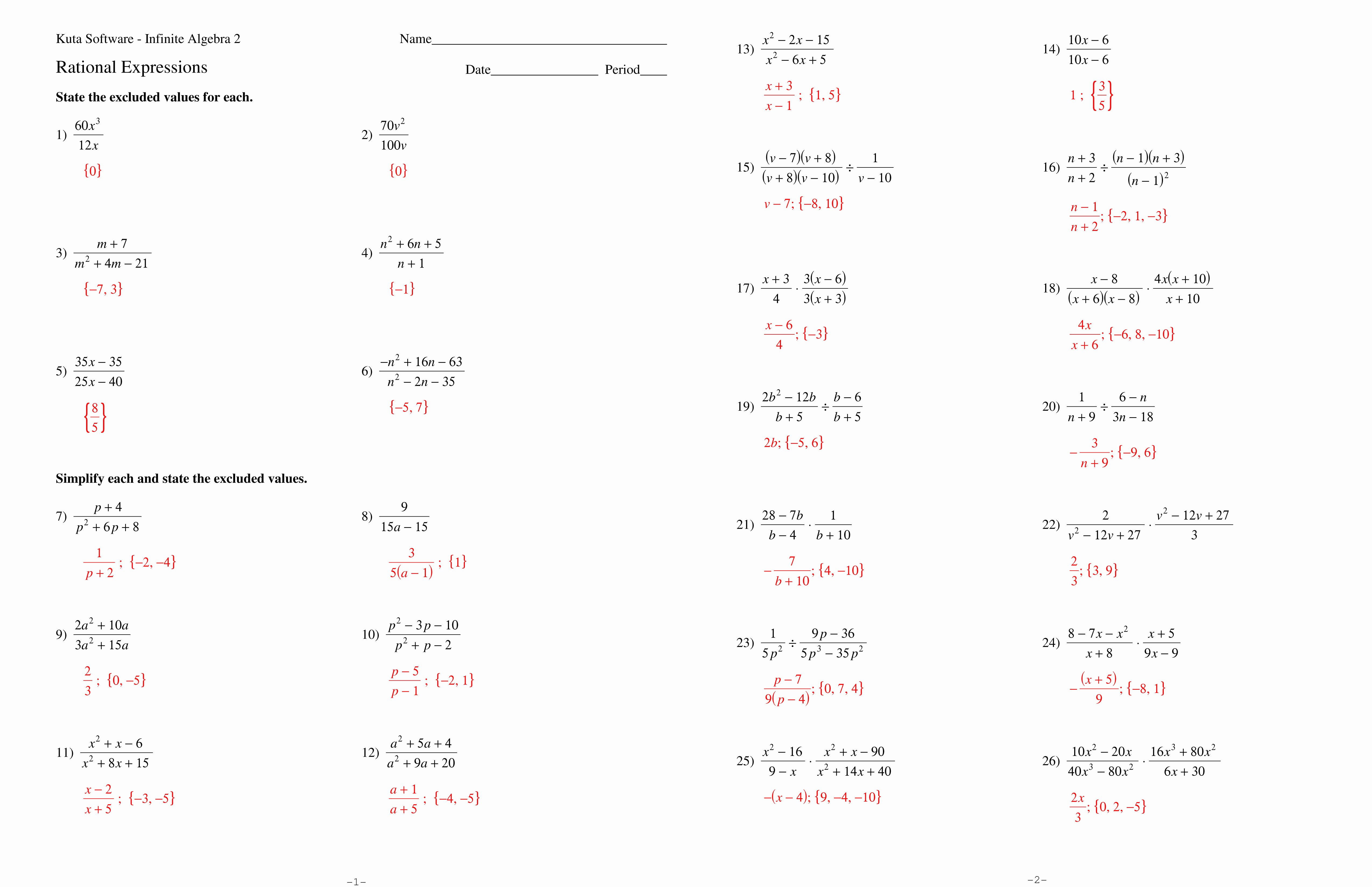 Simplifying Rational Expressions Worksheet Answers Best Of Chapter 2