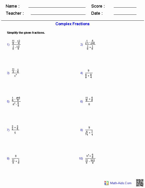 50 Simplifying Rational Expressions Worksheet Answers