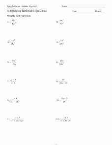 Simplifying Rational Expressions Worksheet Answers Elegant Simplifying Rational Expressions Worksheet for 8th 9th