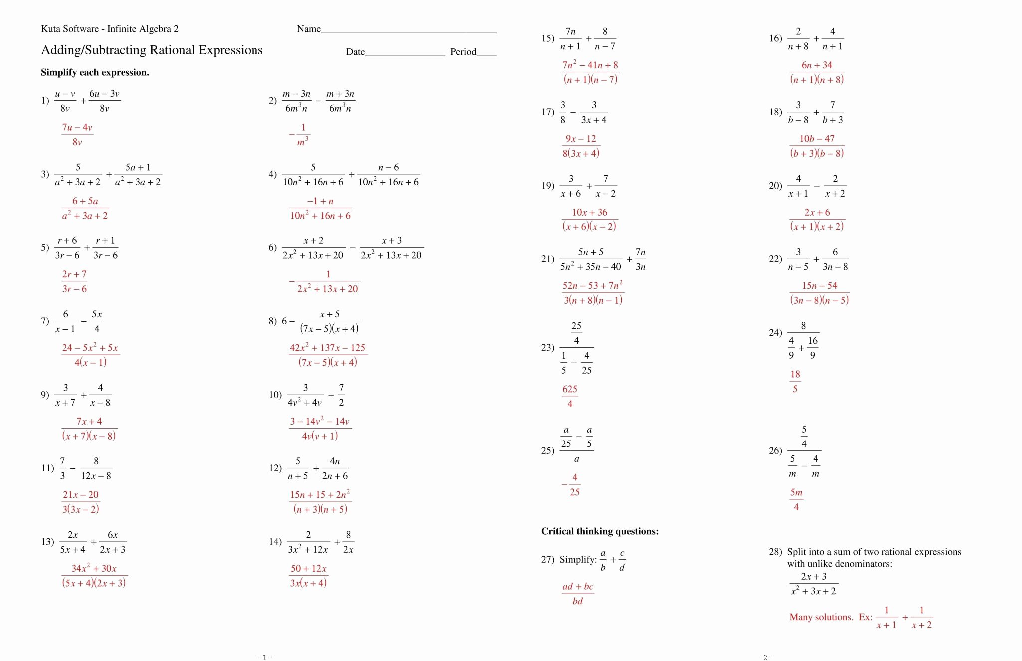 Simplifying Rational Expressions Worksheet Answers Fresh Rational Expression Worksheet Answers