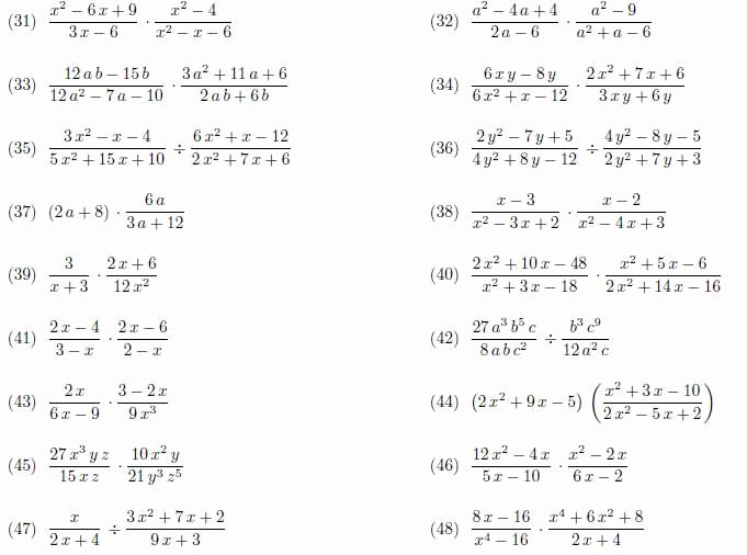 50 Simplifying Rational Expressions Worksheet Answers