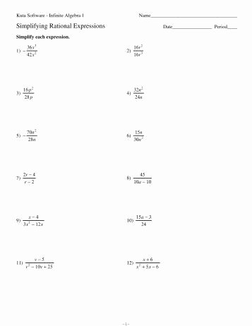 Simplifying Rational Expressions Worksheet Lovely Test Review Worksheet Rational Expressions