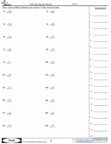Simplifying Square Roots Worksheet Answers Luxury Simplifying Square Roots Worksheet