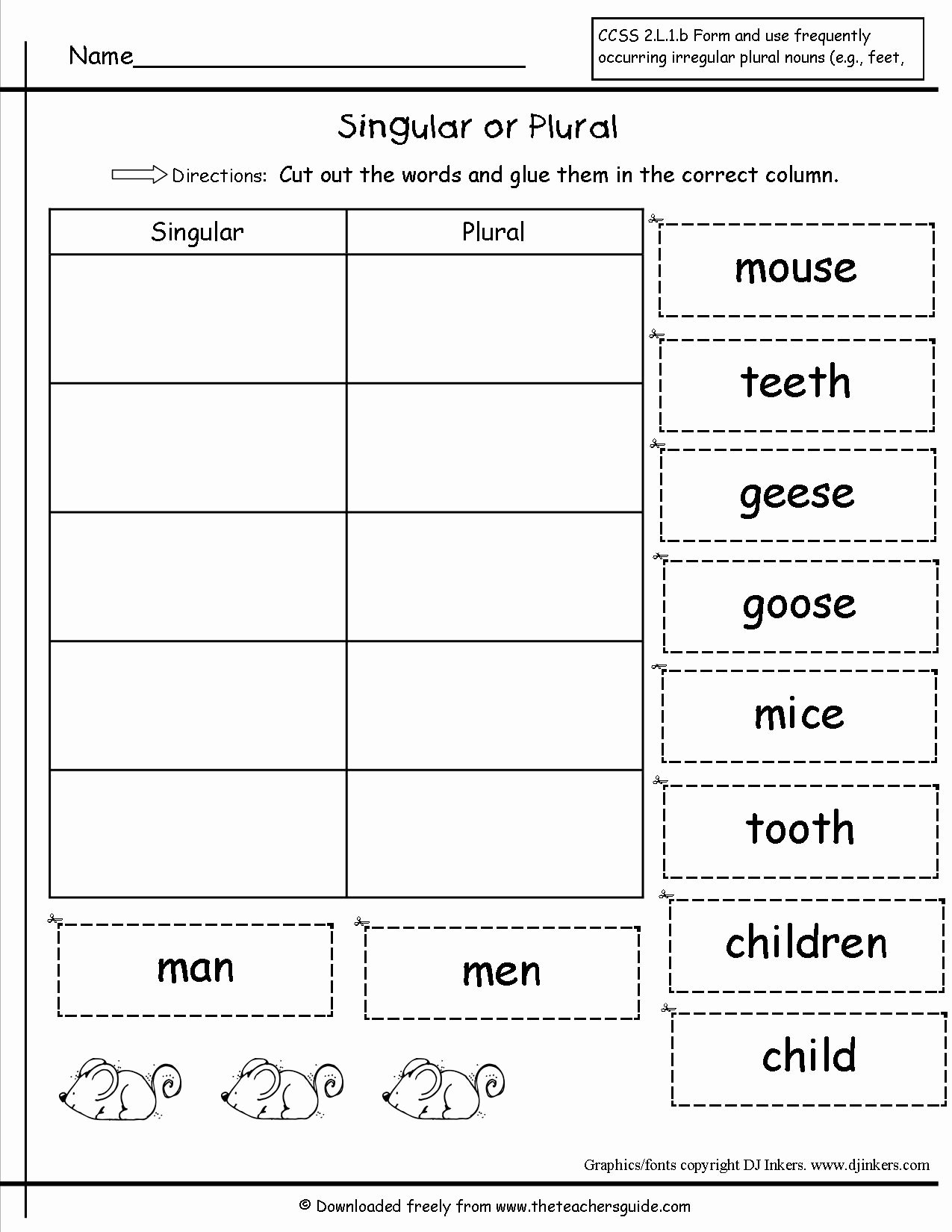 Singular and Plural Nouns Worksheet Fresh Singular and Plural Nouns Worksheets From the Teacher S Guide