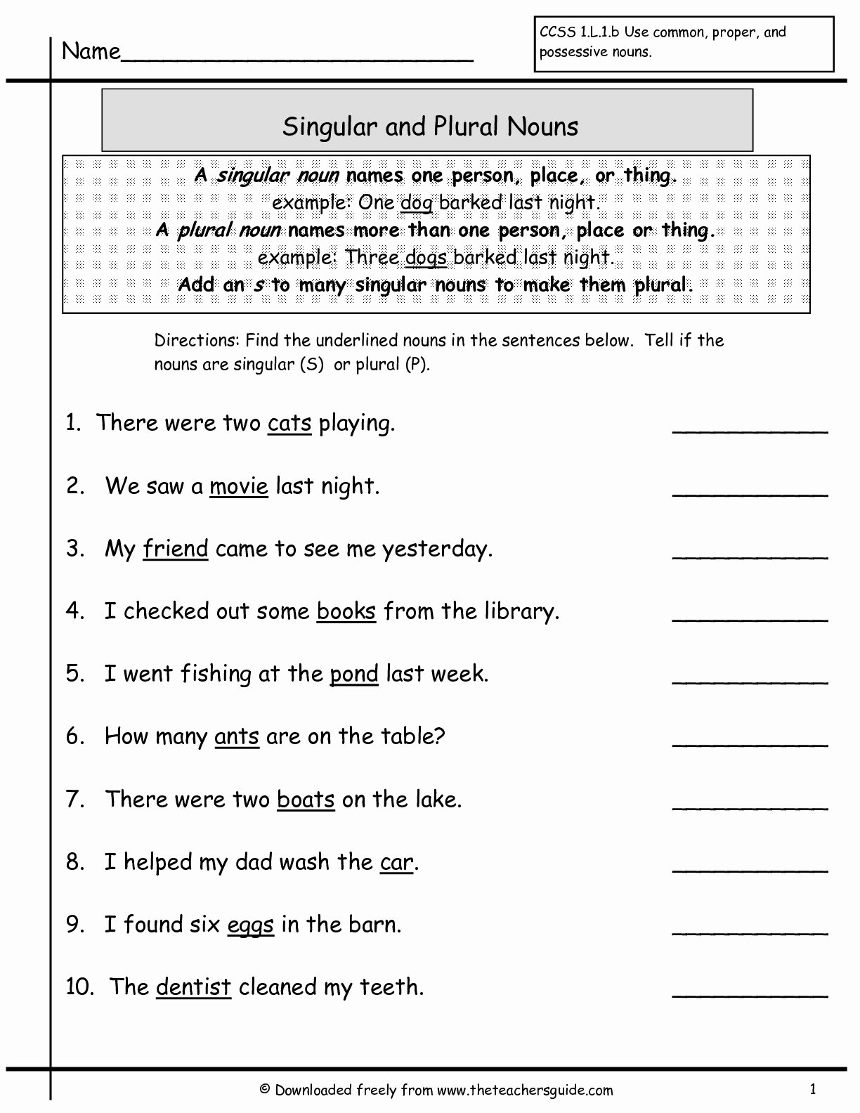Singular and Plural Nouns Worksheet Inspirational Wonders First Grade Unit Two Week Two Printouts