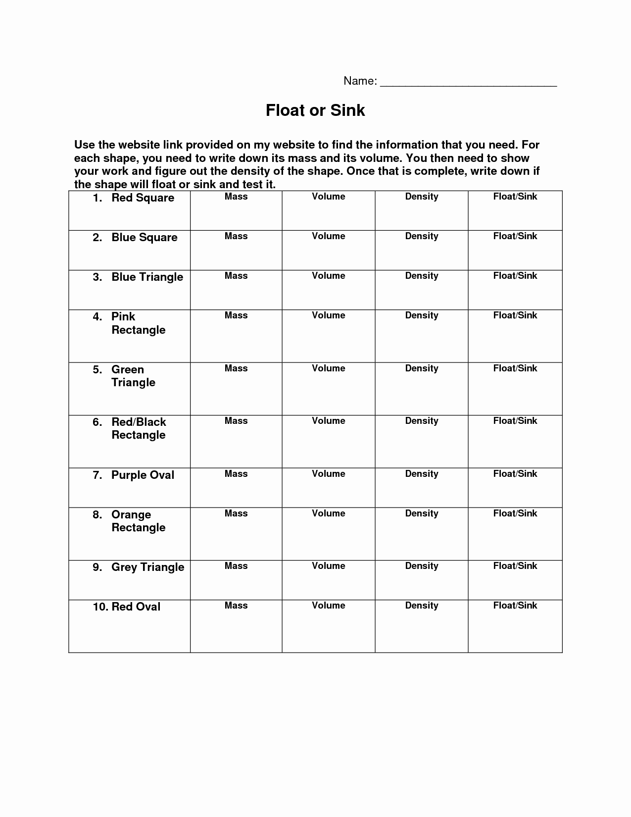Sink or Float Worksheet Beautiful 35 Sink Float Activity Things that Float and Things