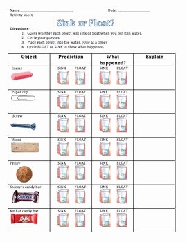 Sink or Float Worksheet Best Of Sink or Float Lesson Plan Grade 1 by Carly Baxter