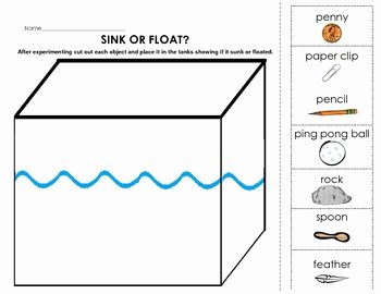 Sink or Float Worksheet Fresh Sink or Float Experiment with Cut and Paste Application by