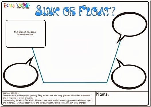 Sink or Float Worksheet Lovely Early Years Resources Understanding the World Science