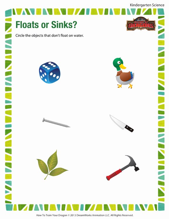 Sink or Float Worksheet New Floats or Sinks Worksheet – Free Kindergarten Science