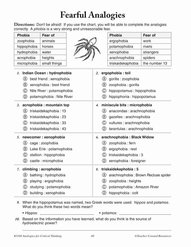 Skills Worksheet Critical Thinking Analogies Awesome Teacher Created Resources Analogies for Critical Thinking