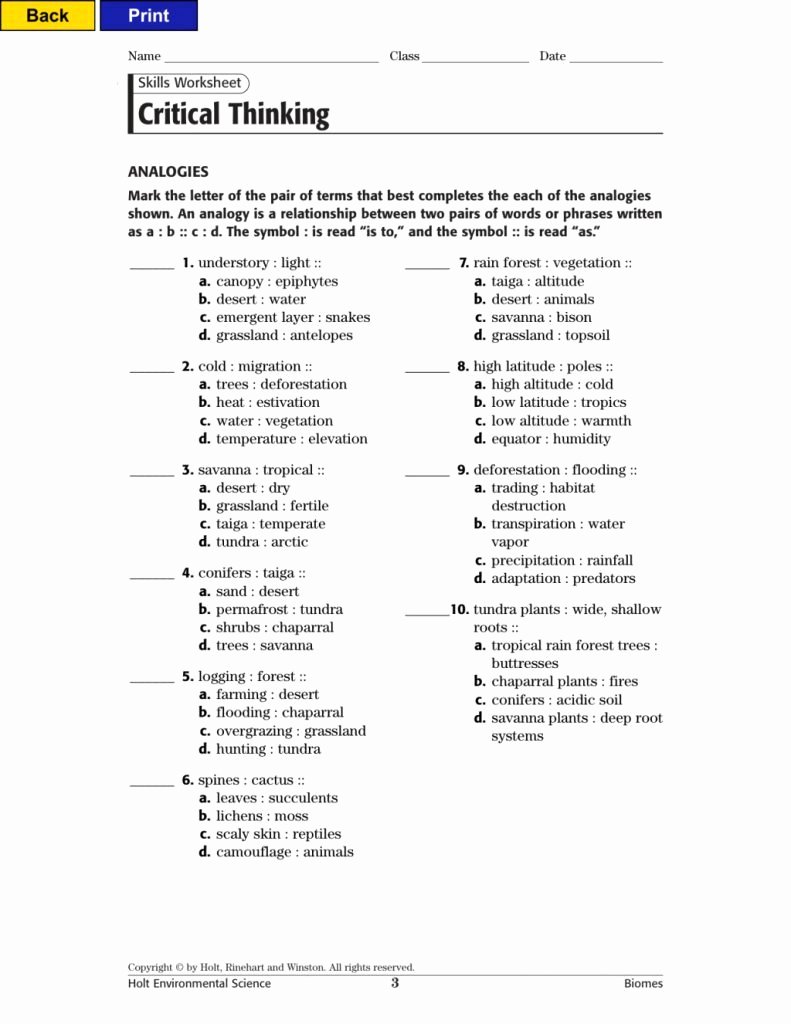 Skills Worksheet Critical Thinking Analogies Beautiful Downloadable Template Of Critical Thinking From by Using