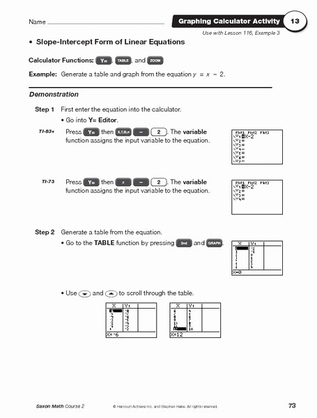 Slope Intercept form Worksheet New Slope Intercept form Of Linear Equations Worksheet for 9th