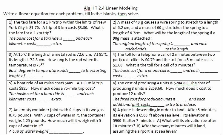Slope Word Problems Worksheet Beautiful Linear Equations – Insert Clever Math Pun Here