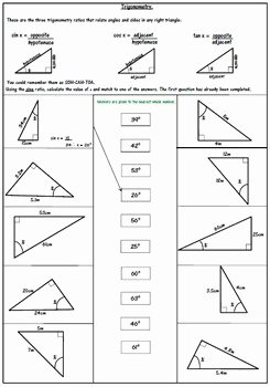 Soh Cah toa Worksheet Beautiful Right Triangle Trigonometry Worksheets soh Cah toa by 123