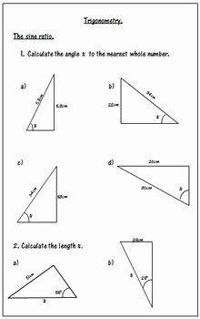 Soh Cah toa Worksheet Fresh Trigonometry Worksheets soh Cah toa by 123 Math