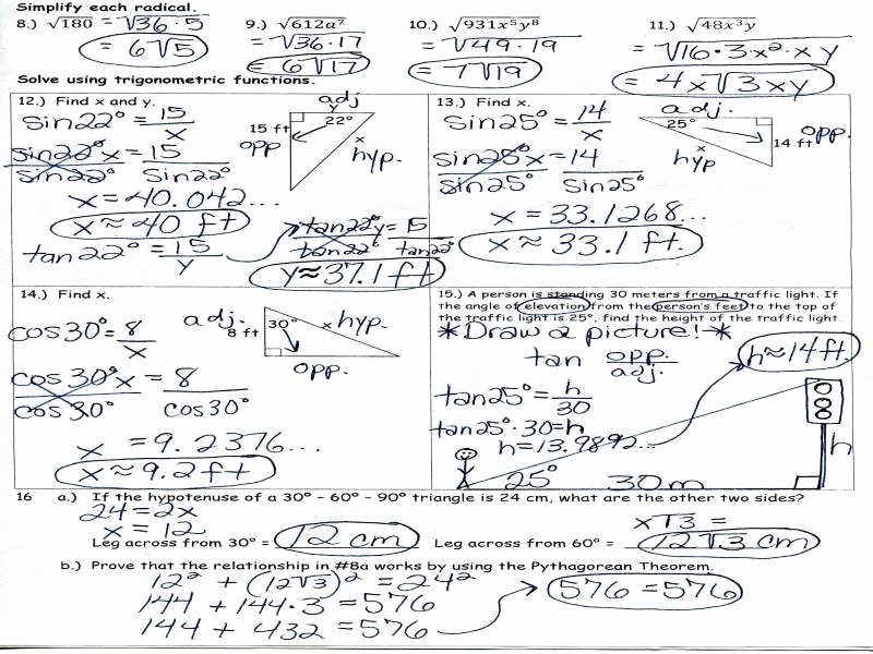 Soh Cah Toa Worksheet