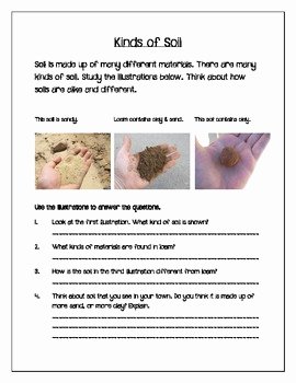 Soil formation Worksheet Answers Lovely Kinds Of soil Worksheet by Jessica topol