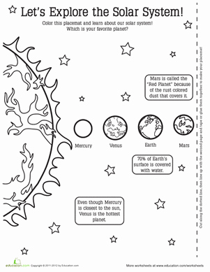 Solar System Worksheet Pdf Awesome Planet Activity Placemat Worksheet