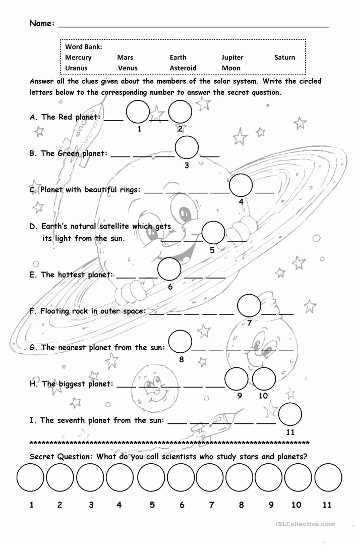 Solar System Worksheet Pdf Beautiful solar System Worksheet Free Esl Printable Worksheets