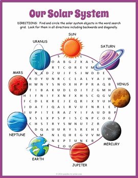 Solar System Worksheet Pdf Fresh Our solar System Word Search Puzzle by Puzzles to Print