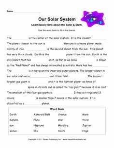 Solar System Worksheet Pdf Inspirational Science Report form
