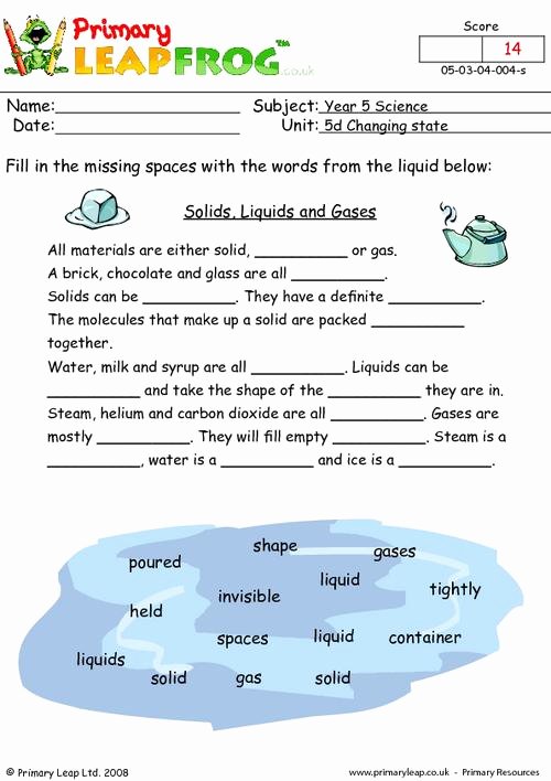 Solid Liquid Gas Worksheet Awesome solids Liquids and Gases
