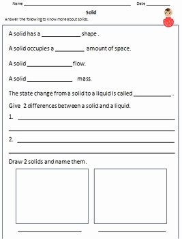 Solid Liquid and Gas The States of Matter Worksheets for Grade 3