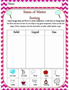 Solid Liquid Gas Worksheet Luxury 1000 Images About Science solid Liquid Gas On