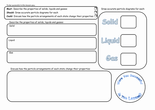 Solid Liquid Gas Worksheet New Particle theory Worksheet solids Liquids and Gases by
