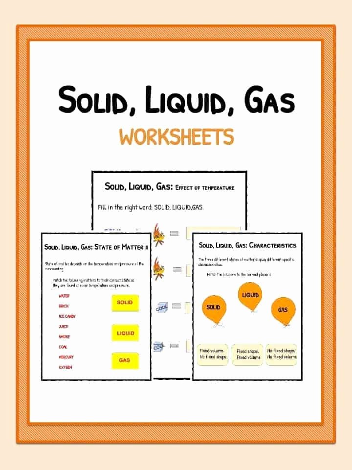 50 Solid Liquid Gas Worksheet