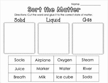 Solid Liquid Gas Worksheet New States Of Matter Worksheet solid Liquid Gas by