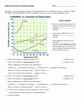 Solubility Graph Worksheet Answers Unique solubility Curves